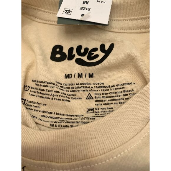 Bluey Character Graphic Tan T-Shirt M Cotton - Picture 3 of 7